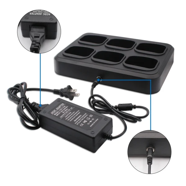 Six-Way Multi Desktop Charger for HYTERA HYT Radio TC-508 TC-446S TC-518 TC-580 TC-500S TC-585 TC-560 TC-510 - Image 2