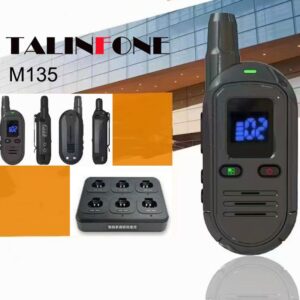 Talinfone M135 One-Touch Walkie Talkie Mini Pager with Six-way Charger for Restaurants Hotels