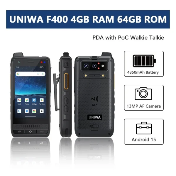 NEW Uniwa F400 4-Inch Handheld DMR Digital For Waterproof Walkie Talkie With Global Range Zello Walkie Talkie Smartphone - Image 2