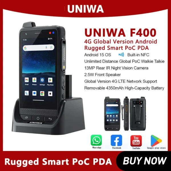 NEW Uniwa F400 4-Inch Handheld DMR Digital For Waterproof Walkie Talkie With Global Range Zello Walkie Talkie Smartphone