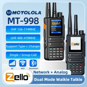 Analog Network Radio Dual Mode Walkie Talkie Zello Global POC UHF/VHF Bluetooth WiFi 2G 3G 4G Sim Card Android Radio