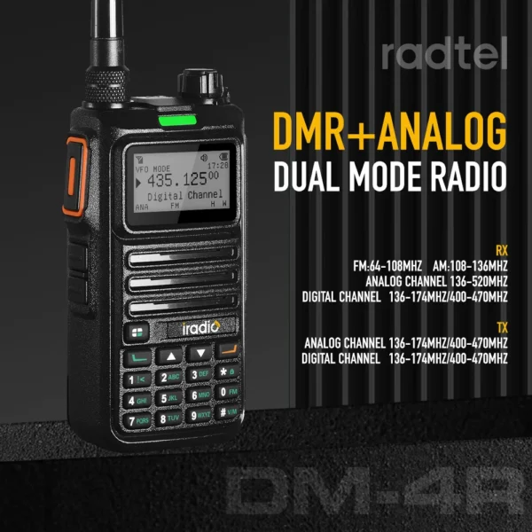 4pcs Iradio DM4R DMR Digital Analog Walkie Talkie AES-256 Encryption SMS Dual Mode Dual Time Slot 1024 CH DM-UV4R - Image 5