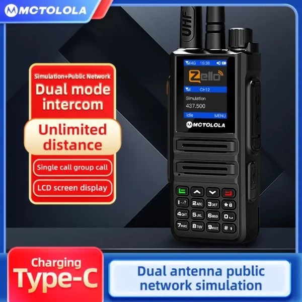 Analog Network Radio Dual Mode Walkie Talkie Zello Global POC UHF/VHF Bluetooth WiFi 2G 3G 4G Sim Card Android Radio - Image 2