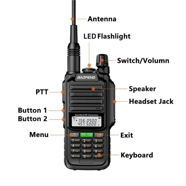 Baofeng UV-68 Pro Max V2 IP68 Waterproof Walkie Talkie 8800mah Battery Type C UHF VHF Dual Band 128 Channels UV-S22 UV-98 Pro Red Radios - Image 4