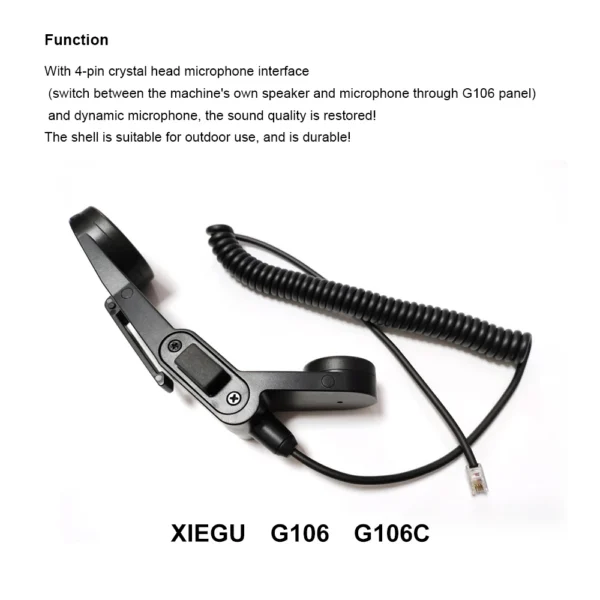 Handheld Microphone Emergency Communication Microphone for Xiegu G106 G106C Short Wave HF Transceiver Radio Moving Coil Microphone - Image 2