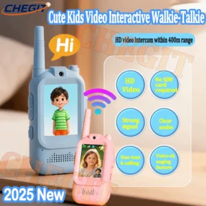 2pcs 2.0 inch Screen Walkie Talkies for Kids Real-Time Video Voice Changer Chat Christmas Halloween Gifts for Boys Girls