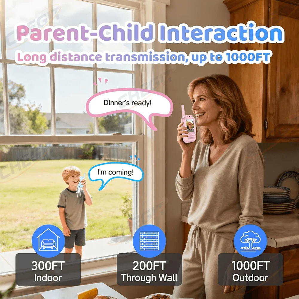 2pcs 2.0 inch Screen Walkie Talkies for Kids Real-Time Video Voice Changer Chat Christmas Halloween Gifts for Boys Girls - Image 4