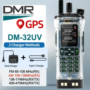 Dual Mode Analog Digital Walkie Talkie | Baofeng DMR DM-32 GPS APRS Air Band for Ham Radio