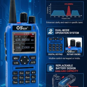 10W Noise Reduction OS-DMR 8900UV | Full Band Two Way Radio Type-C Emergency Ham Radio