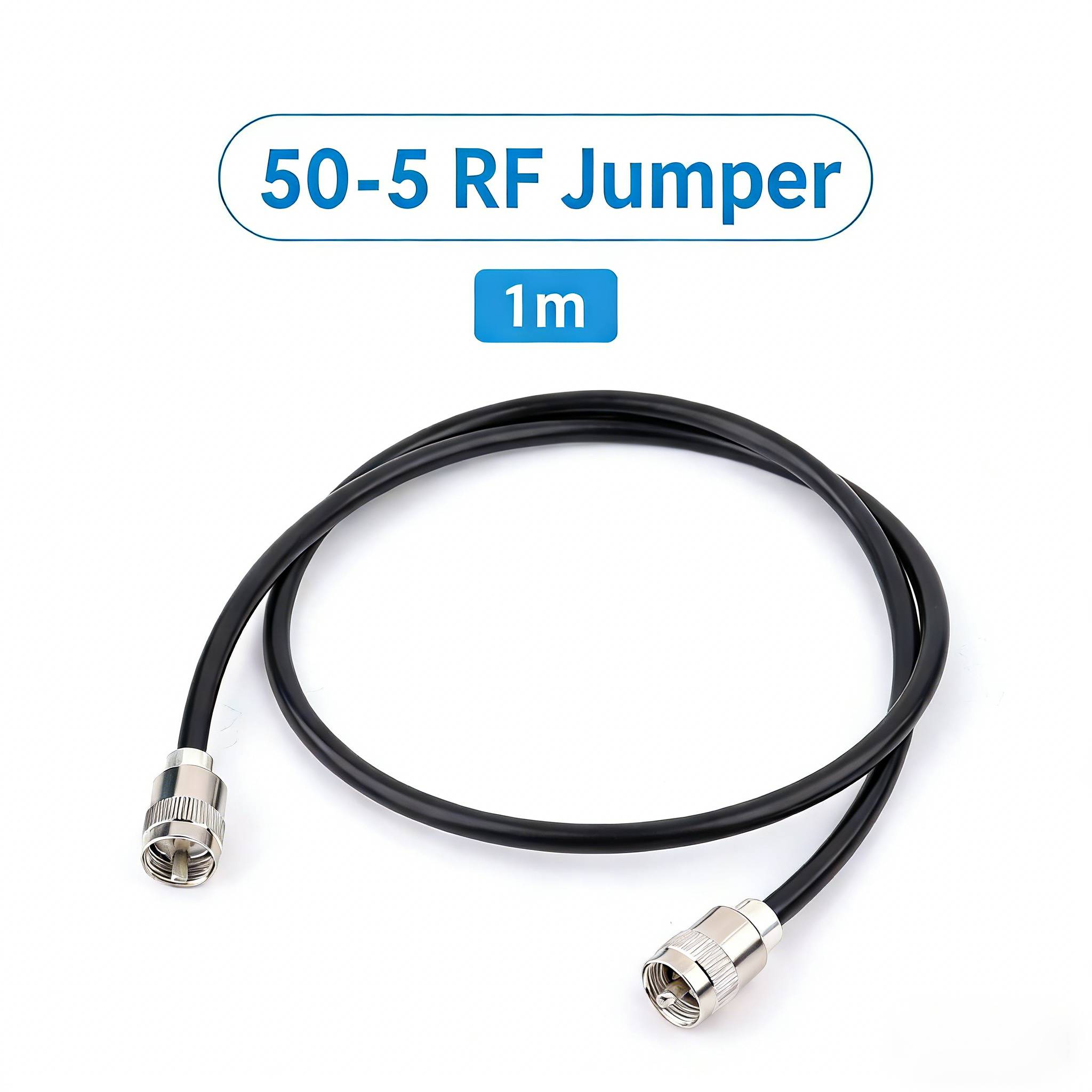 1m 50Ω 5D RF Jumper Cable | M‑Male to M‑Male Coaxial Feeder (50‑5 / 5D‑FB)