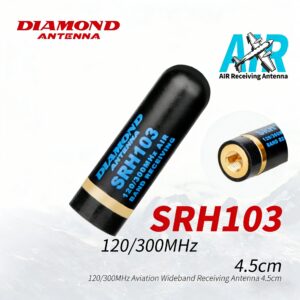 DIAMOND SRH103 SMA Airband Antenna 120-300MHz 4.5cm Stubby Handheld