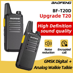 Baofeng BF-T20D Digital Two-Way Radio (2-Pack) - GMSK Encryption, AI Noise Canceling, Portable VOX Walkie Talkies for Business & Travel