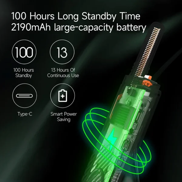 Beebest A308 Walkie-Talkie, 16mm Thin 137g Light, Wireless BT Earpiece, Waterproof Two Way Radio, Rechargeable for Outdoor Business - Image 2