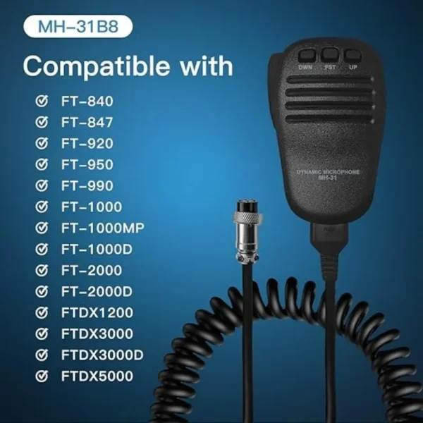 MH-31B8 Handheld Speaker Microphone Compatible with Yaesu Two Way Radios - Image 3