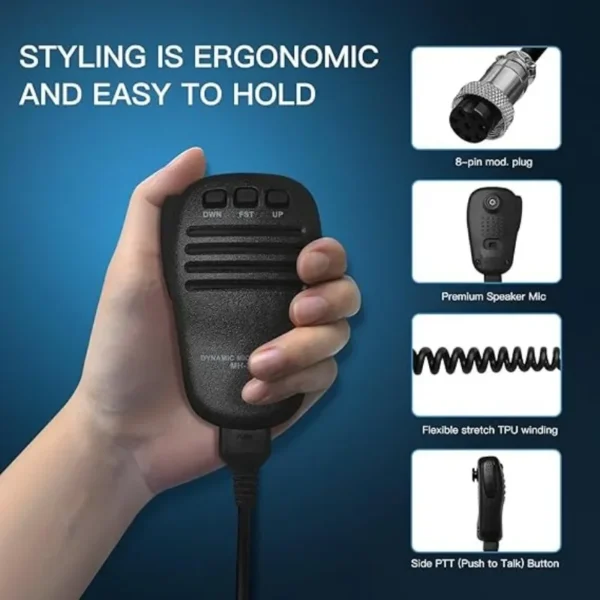 MH-31B8 Handheld Speaker Microphone Compatible with Yaesu Two Way Radios - Image 4