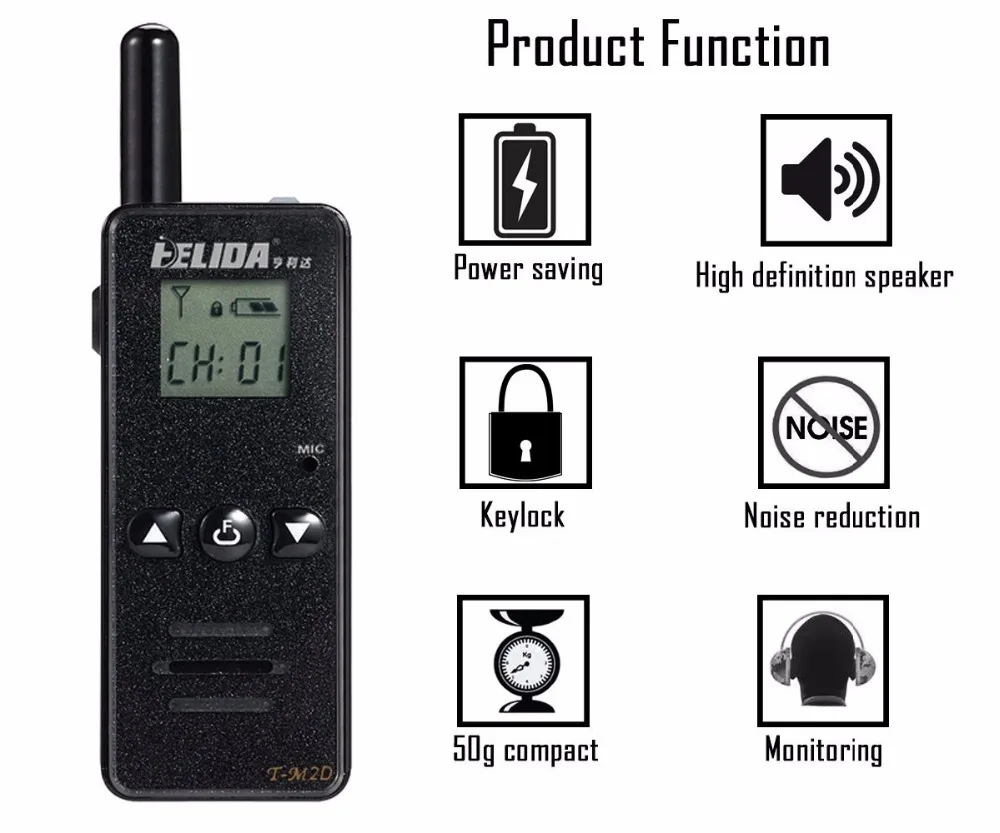 400‑520MHz Super Mini Two‑Way Radio T‑M2D, 128 Channels Handheld Walkie‑Talkie - Image 4