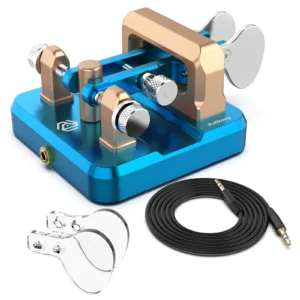 Putikeeg Iambic Auto Morse Keyer Double Paddle CW Telegraph Key for Amateur Radio Practice & Field Use