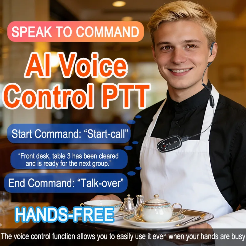 Hands-Free Mini 2-ways Radios Headset AI Voice Control Upgraded - Image 5