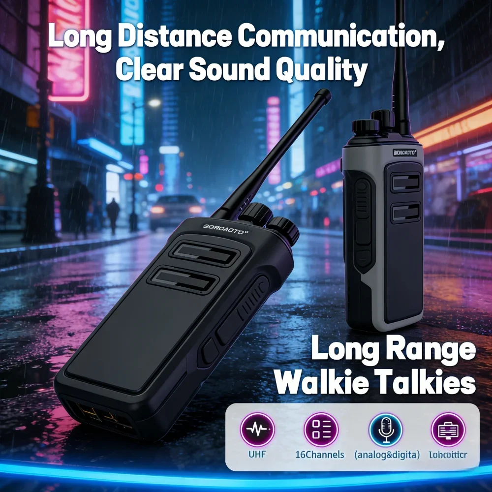 Commercial Walkie Talkie: Rechargeable, Waterproof Long Distance Two-Way Radio with One-Touch Frequency Scanner & Decoding - Image 4