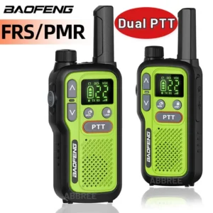2-Pack Baofeng BF-T18 Mini Long Range Two-Way Radios, Dual PTT Type-C Rechargeable Walkie Talkie Full Kit