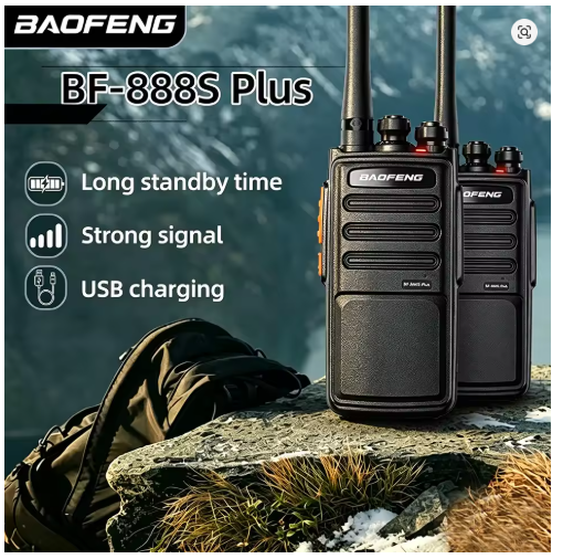2-Pack BAOFENG BF-888S Plus 16CH UHF PMR446 Portable Radio Transceivers, License-Free Walkie-Talkies